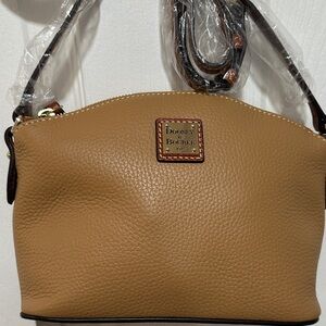 Dooney & Bourke Camel Leather Crossbody Bag
